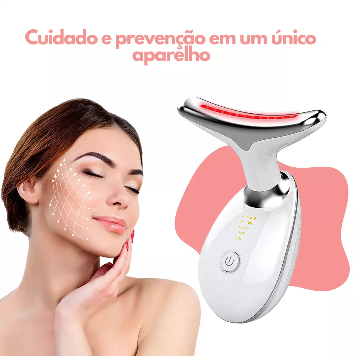 Massageador Facial Golfinho LED com Fototerapia
