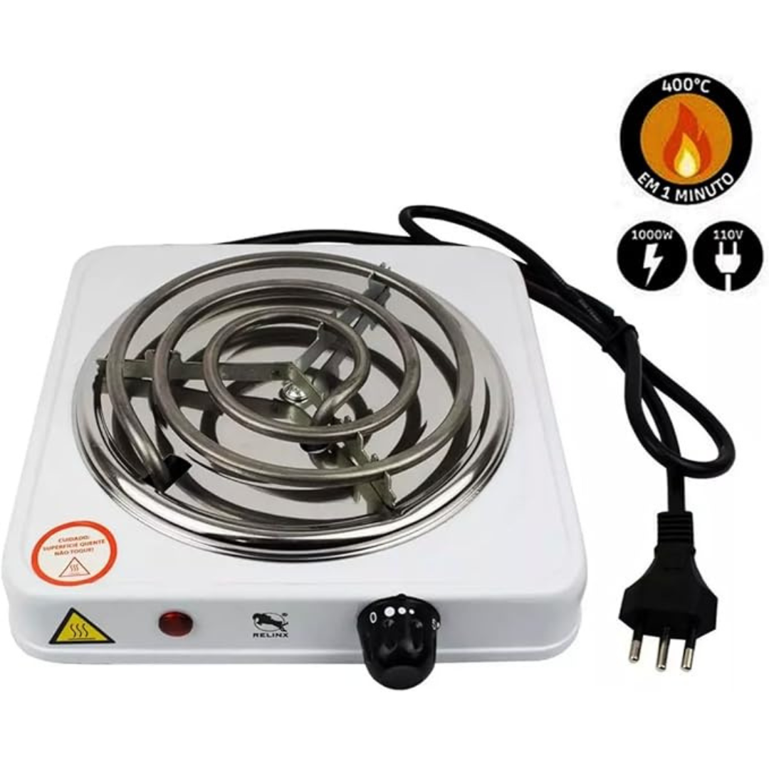 Fogão Elétrico Fogareiro 1 Boca 110v Portátil Espiral