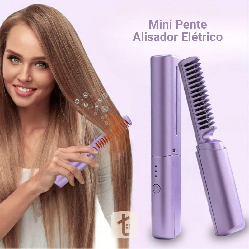 Mini Pente Alisador Elétrico Portátil Bivolt