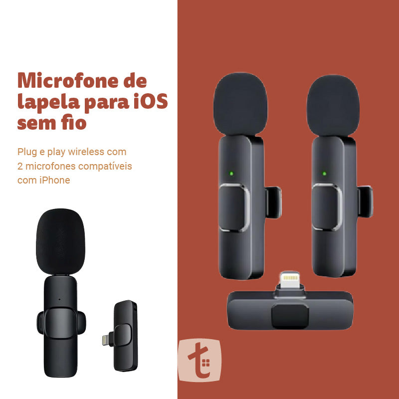 Microfones de Lapela sem Fio para iOS