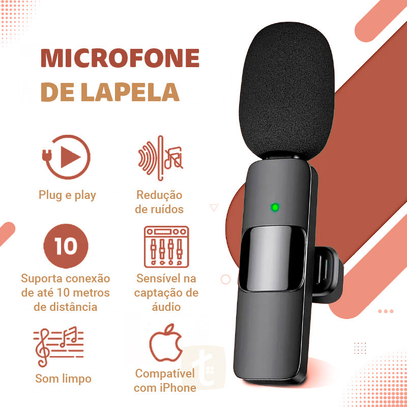 Microfones de Lapela sem Fio para iOS