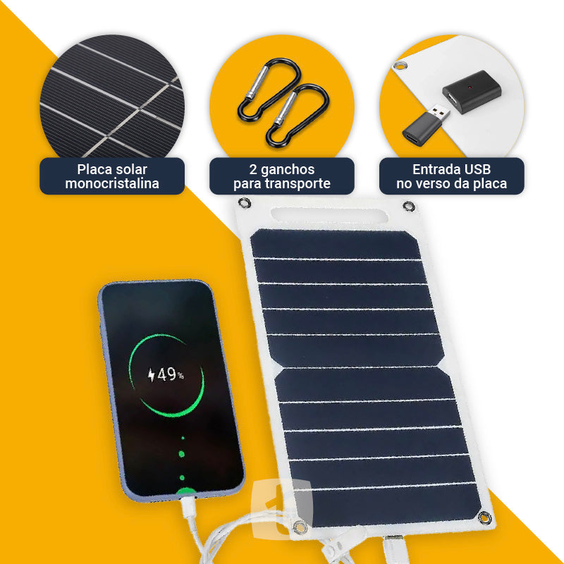 Painel Solar Portátil 30W USB