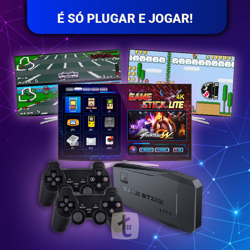 Game Stick Videogame Portátil Retro 10.000 Jogos 4K