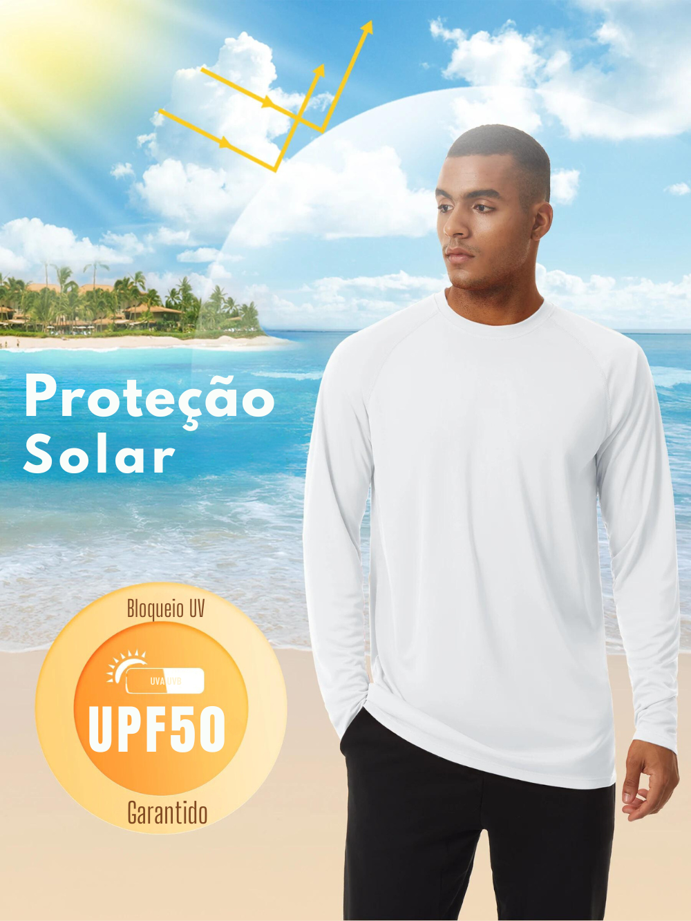 Camisetas de Proteção Solar Masculinas TACVASEN - Verão UPF 50+ de Manga Longa, Secagem Rápida e Respirável para Trilhas e Pesca