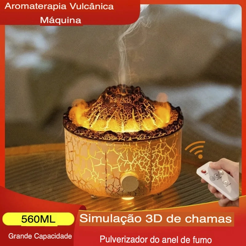 Difusor Umidificador De Ar De Chama Simulado 3D, Spray De Anel De Fumaça, 560ml