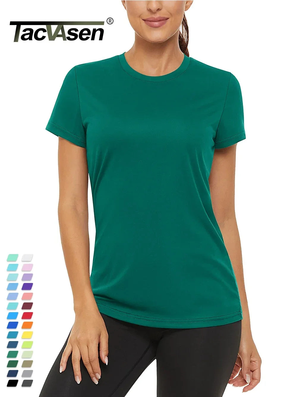 Camiseta Casual TACVASEN  Feminina | Proteção Solar UPF 50+ e Secagem Rápida